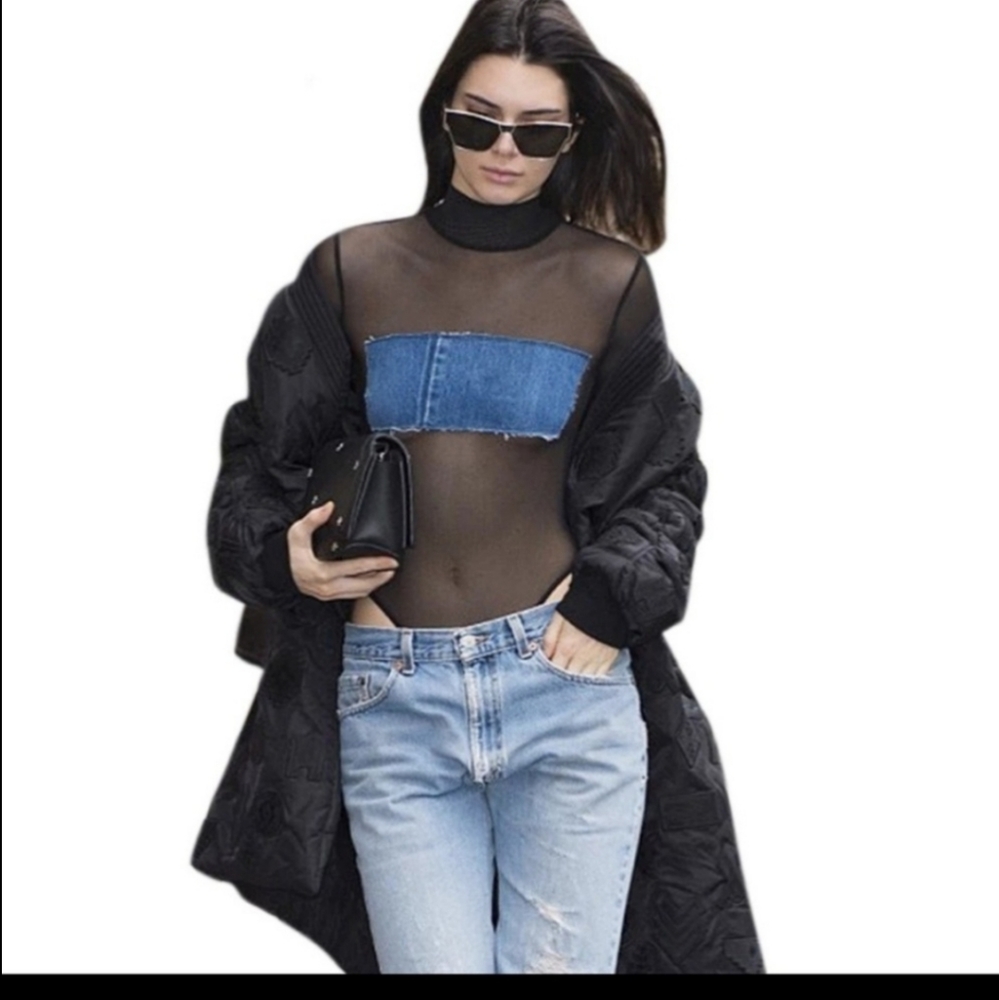 Wanderlust Tribe jean/mesh bodysuit LG